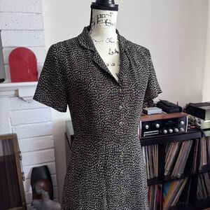 Everly Black and White Midi Dress